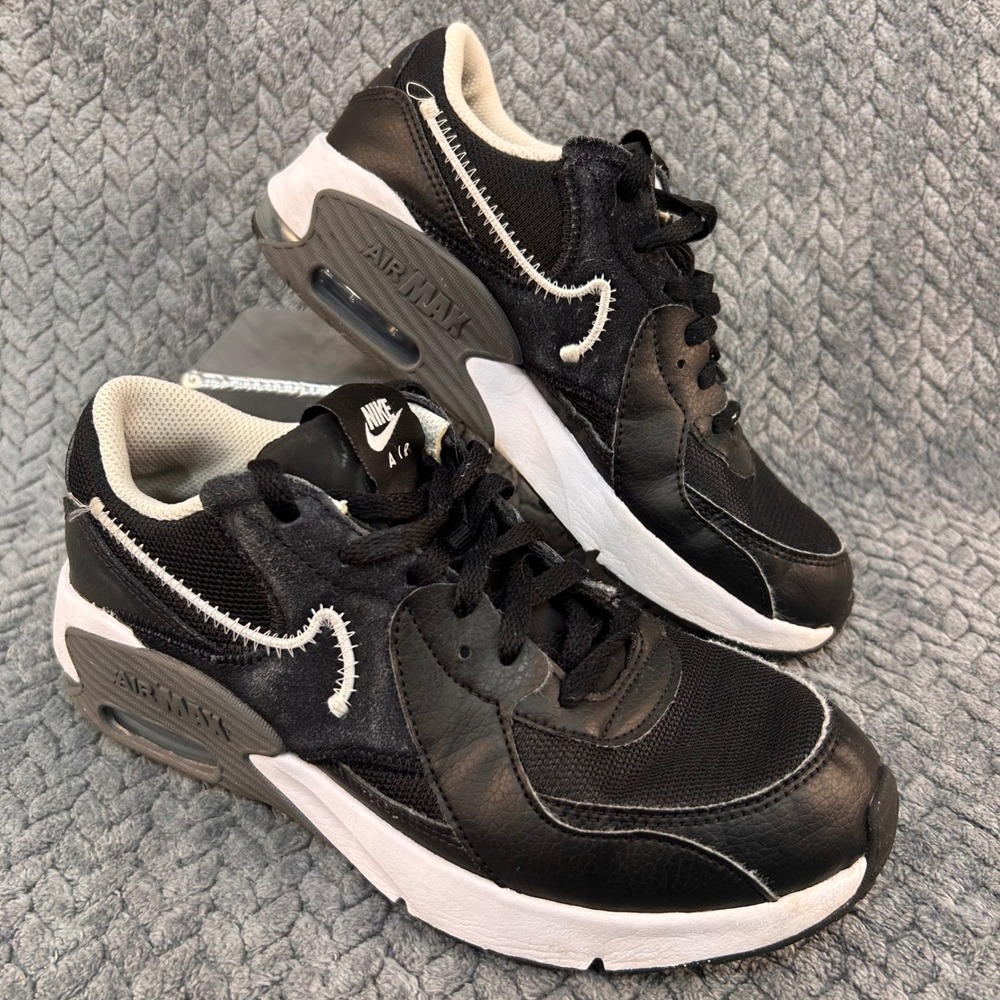 Nike Stitched Swoosh Kids Black Nike Air Max Excee Sneakers FB3058-002 4.5Y